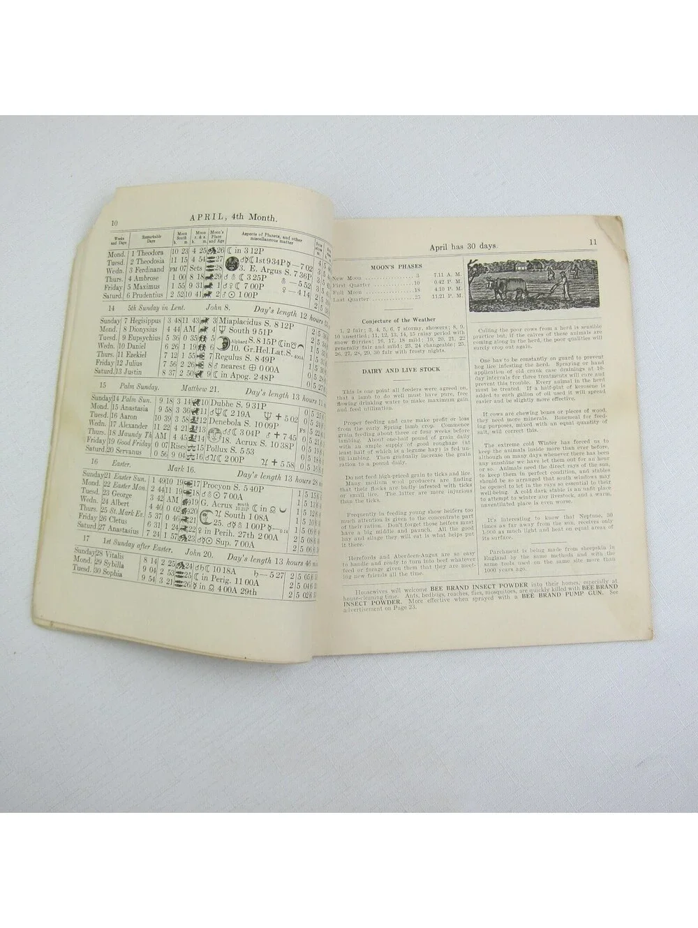 Vintage 1935 Old Farmer's Almanac John Gruber Hagerstown Town & Country Almanack